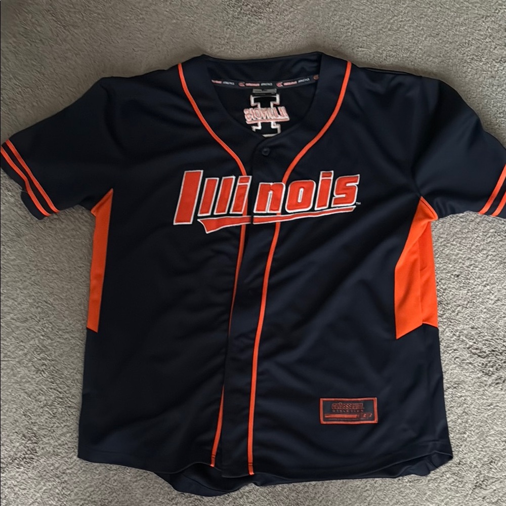 Illinois  Baseball Jersey - Navy and Orange